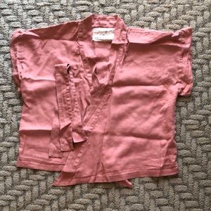 notPERFECTLINEN - salmon pink wrap top